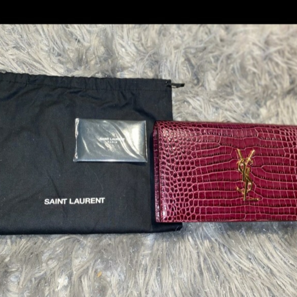 Authentic Saint Laurent Croc clutch